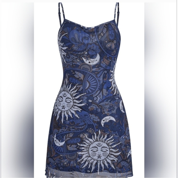 Dresses & Skirts - 90s Sun and Moon Mini Dress